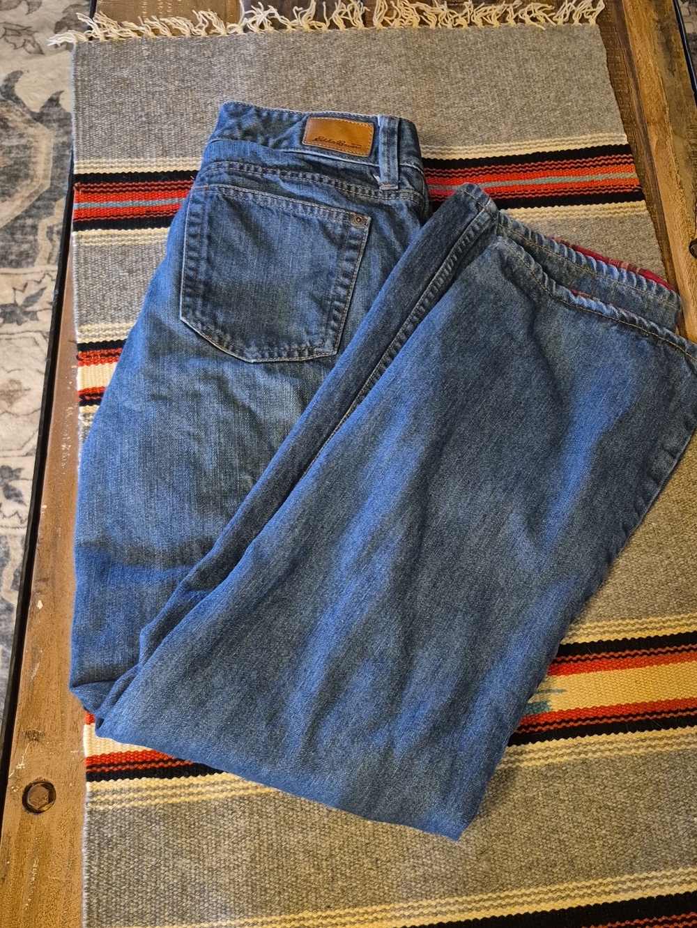 Eddie Bauer Vintage Tartan Plaid Flannel Lined Womens Jeans Sz.6. .(#1822A)